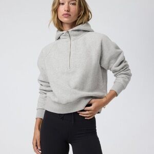 Vuori Heather Gray Restore Half Zip Fleece Pullover